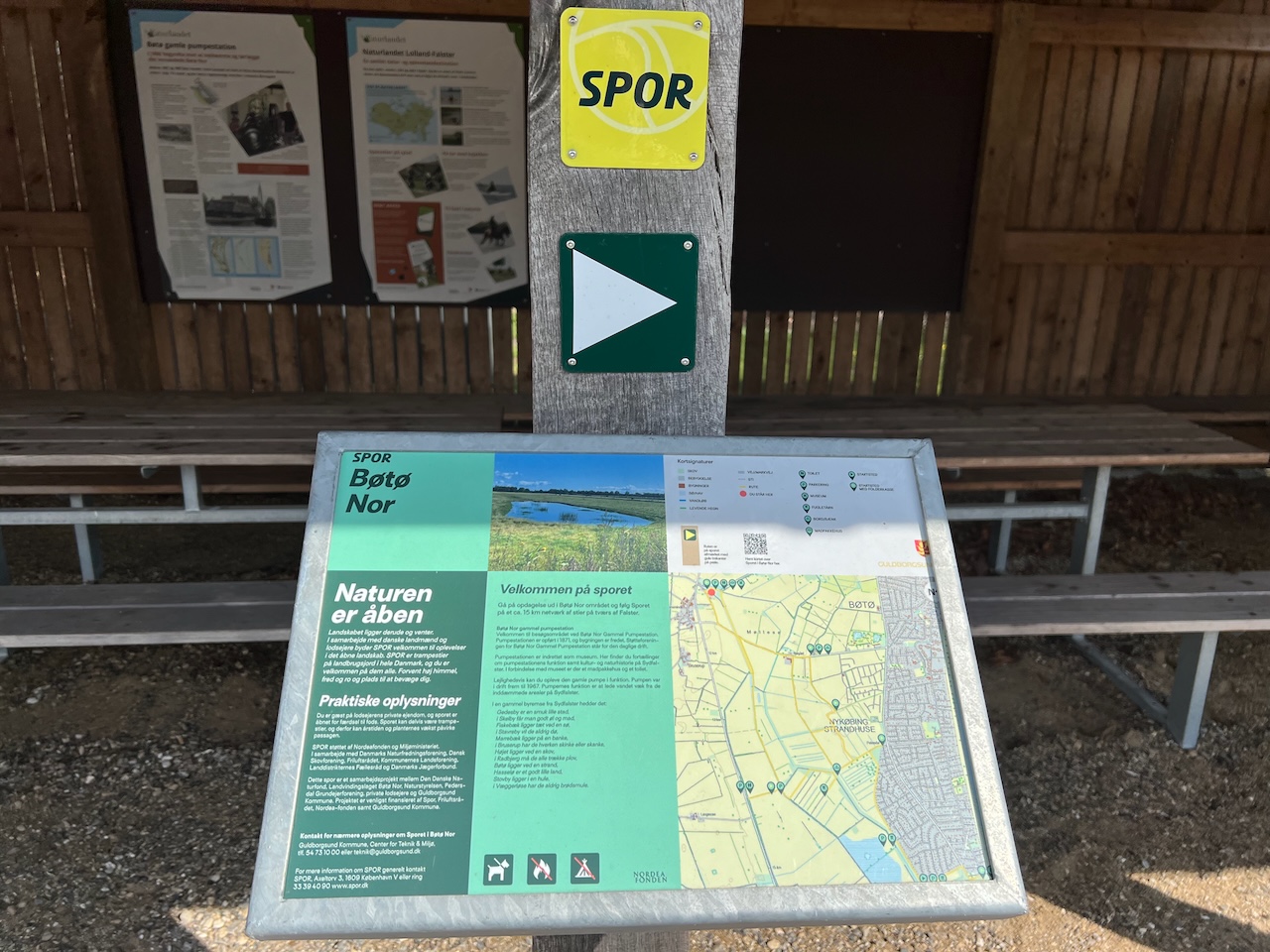 Oversigtskort over vandrestier ved Bøtø Nor gl Pumpestation