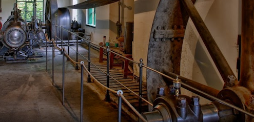 Den gamle Atlas dampmaskine på pumpemuseet